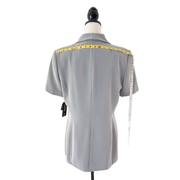 Kasper for ASL Vintage Gray Short Sleeve Double Breasted Skirt Suit Size 12 - Picture 5 of 15